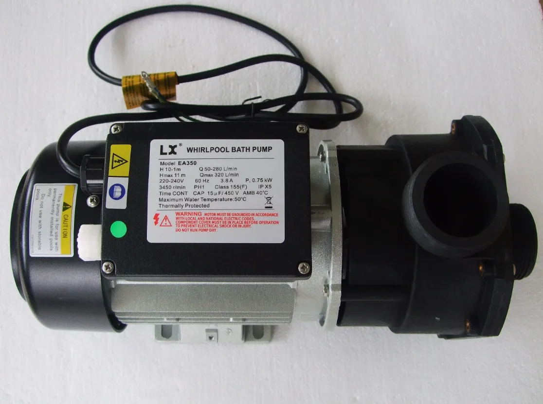 Насос для гидромассажной ванны 1.0HP 60HZ, аналог японского EA350, 750W 220-240V 60HZ, для СПА, циркуляционный, для США и Канады
Насос для гидромассажной ванны 1.0HP 60HZ, аналог японского EA350, 750W 220-240V 60HZ, для СПА, циркуляционный, для США и Канады