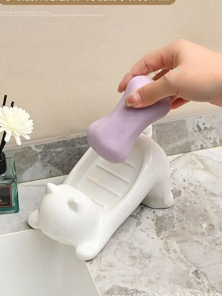 Soap Dish Cat-shaped Bathroom Supplies Cartoon Cute Soap Bar Container Soap Tray Water Drain Indoor Home Decoration Home Decor
Soap Dish Cat-shaped Bathroom Supplies Cartoon Cute Soap Bar Container Soap Tray Water Drain Indoor Home Decoration Home Decor