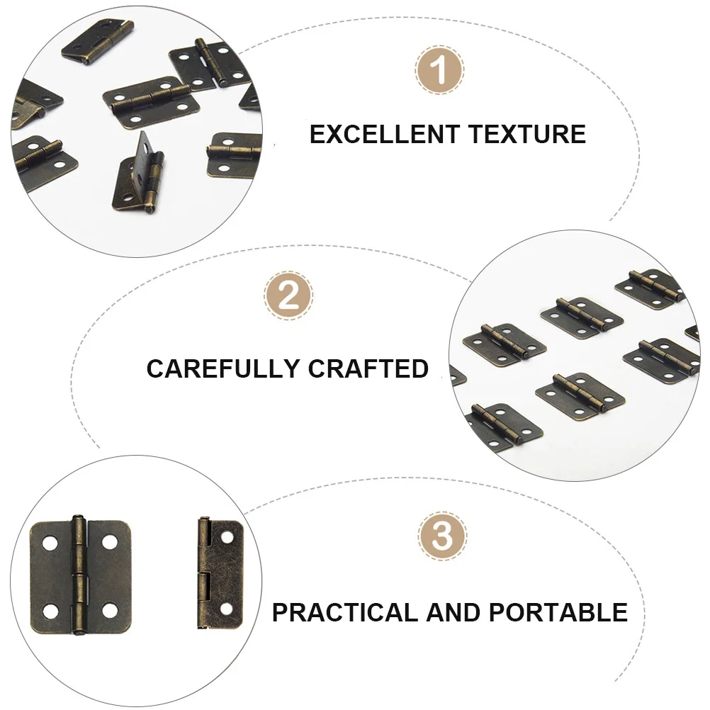 250Pcs Box Hinges Mini Metal Fillet Hinge Strong Iron Hinges with Screws Jewelry Box Closure Spring Hinge Easy Install Automatic
250Pcs Box Hinges Mini Metal Fillet Hinge Strong Iron Hinges with Screws Jewelry Box Closure Spring Hinge Easy Install Automatic