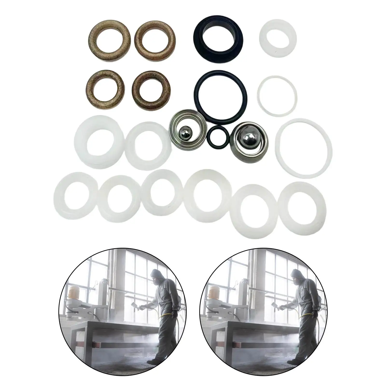 244194 Pump Repair Packings Kit Seal Rings Replacement Packings Seals Accessories Maintenance Kit for 390 Airless Paint Sprayer
244194 Pump Repair Packings Kit Seal Rings Replacement Packings Seals Accessories Maintenance Kit for 390 Airless Paint Sprayer