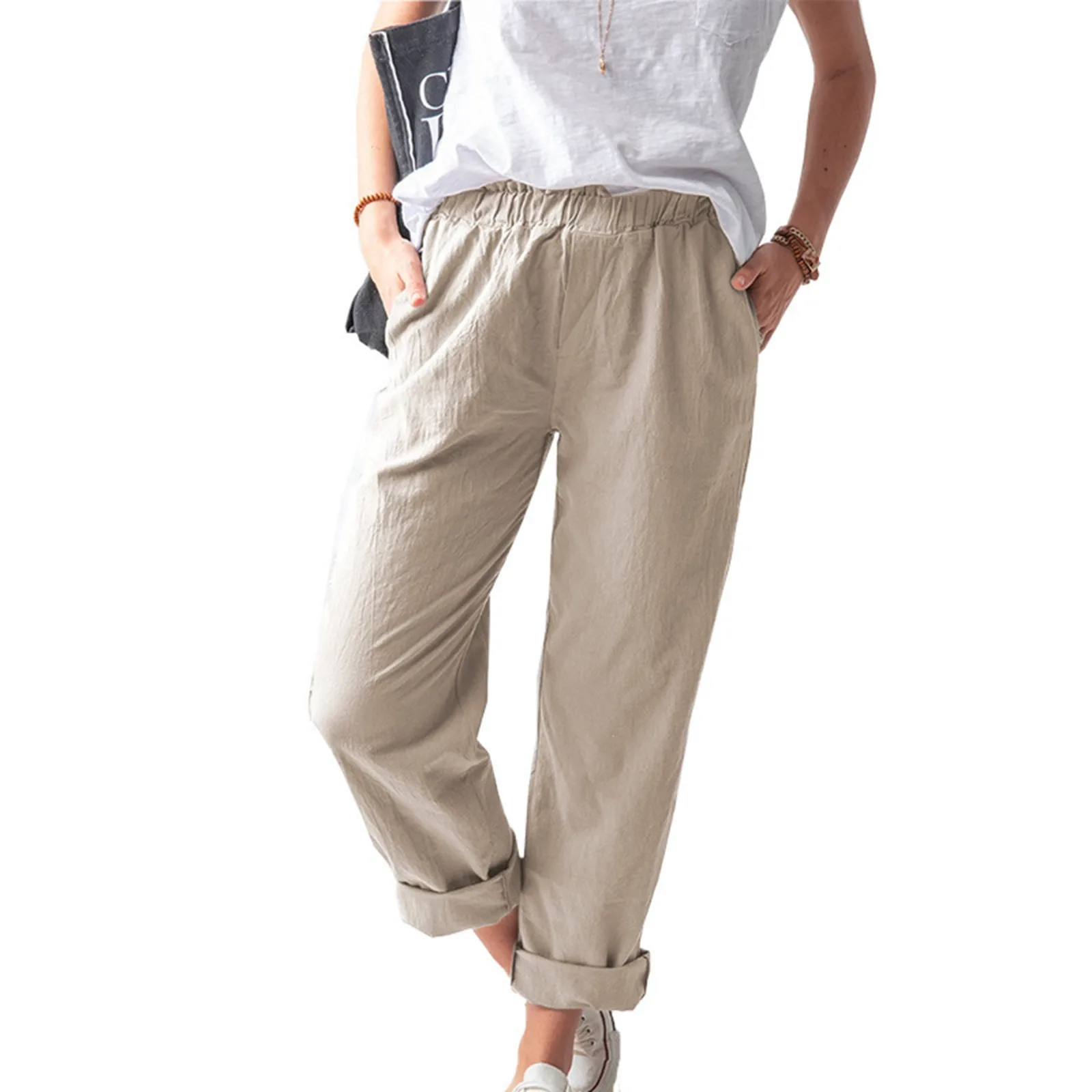 Women's Cotton Linen Pants Solid Color Elastic High Waist Straight Leg Trousers Casual Business Jacket Women
Women's Cotton Linen Pants Solid Color Elastic High Waist Straight Leg Trousers Casual Business Jacket Women