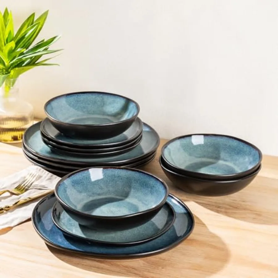 Ceramic Dinnerware Sets, Handmade Stoneware Plates and Bowls Sets, Highly Scratch Resistant Dishwasher and Microwave Safe Dishe
Ceramic Dinnerware Sets, Handmade Stoneware Plates and Bowls Sets, Highly Scratch Resistant Dishwasher and Microwave Safe Dishe