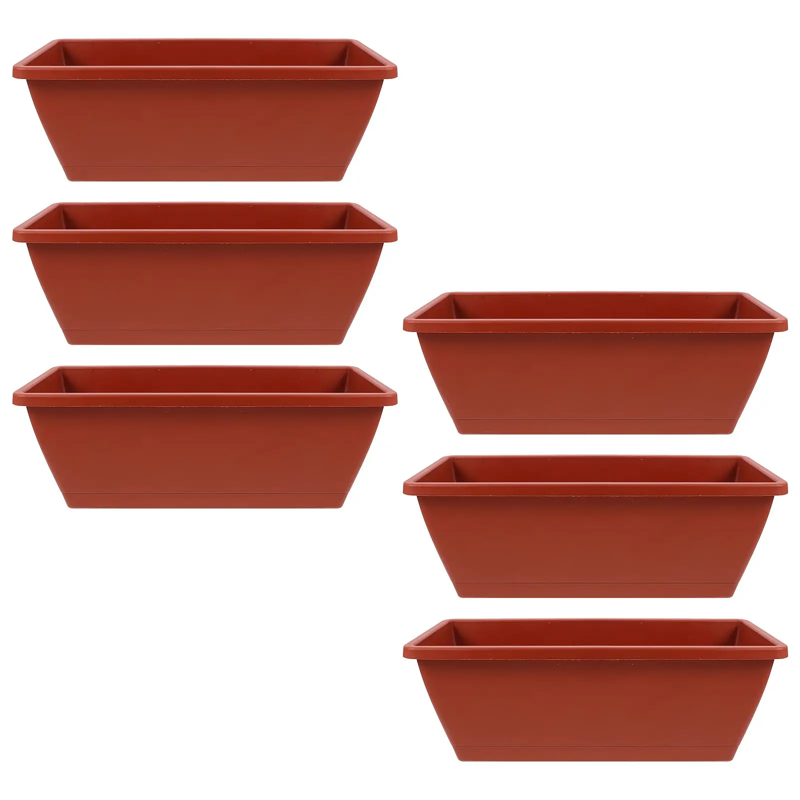 6 Pcs Large Rectangular Planters Thickened Plastic Flower Pots for Balcony Gardening 43x15x17cm Red Color Durable Planter Boxes
6 Pcs Large Rectangular Planters Thickened Plastic Flower Pots for Balcony Gardening 43x15x17cm Red Color Durable Planter Boxes
