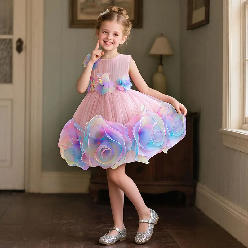 Girls Dress Colorful Flowers Fluffy Princess Flower Girl Wedding Lolita
Girls Dress Colorful Flowers Fluffy Princess Flower Girl Wedding Lolita