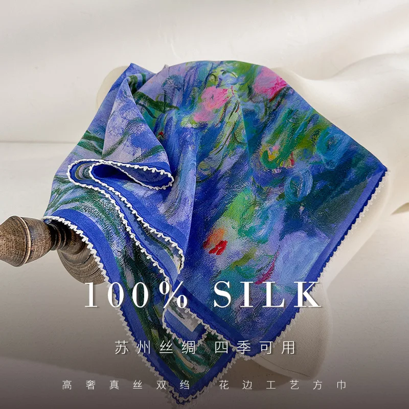 100% Real Silk Scarf Women New Bandana Square Scarves Wrap Kerchief elegant Spring Fashion Luxury High Quality Hijab shawl 65cm
100% Real Silk Scarf Women New Bandana Square Scarves Wrap Kerchief elegant Spring Fashion Luxury High Quality Hijab shawl 65cm