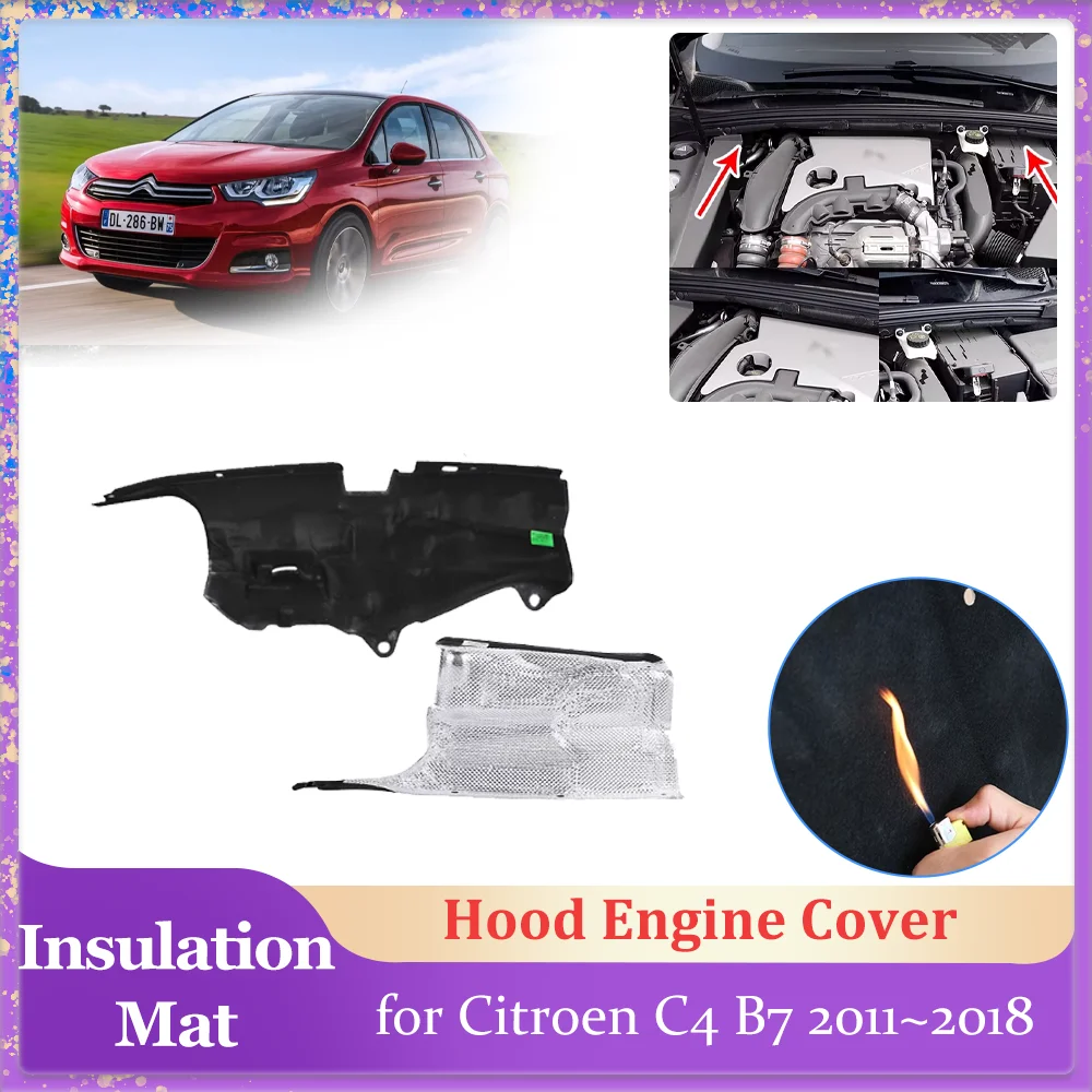 Изоляционная накладка на капот автомобиля для Citroen C4 B7 2011 ~ 2018 2012 2013, крышка двигателя, нижняя подкладка, хлопковый звукоизоляционный тепловой коврик, аксессуары
Изоляционная накладка на капот автомобиля для Citroen C4 B7 2011 ~ 2018 2012 2013, крышка двигателя, нижняя подкладка, хлопковый звукоизоляционный тепловой коврик, аксессуары