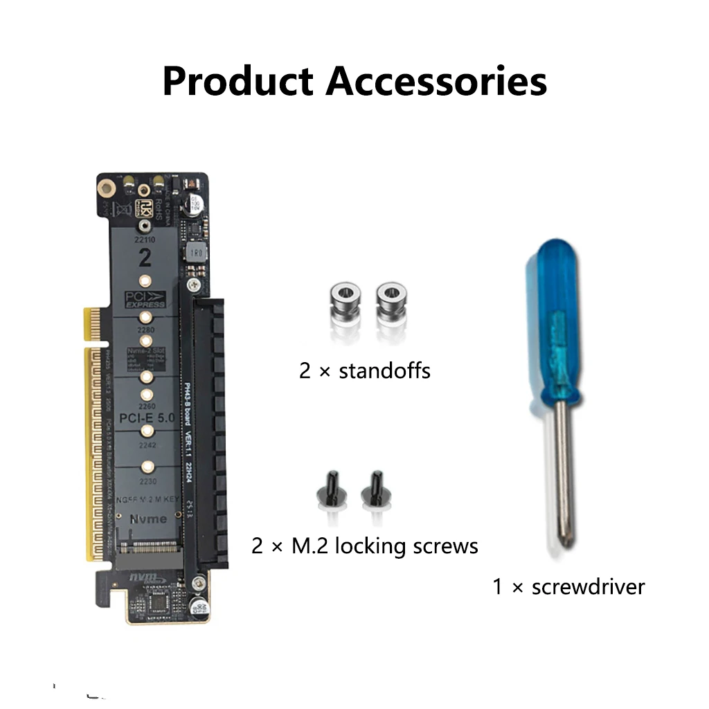 Карта расширения PCIe 5.0 X16 на X8+X4+X4 (сплиттер) 8+4+4 Hyper Ultra Quad для M.2 Dual NVMe M-Key 2230/2242/2260/2280/22110 SSD
Карта расширения PCIe 5.0 X16 на X8+X4+X4 (сплиттер) 8+4+4 Hyper Ultra Quad для M.2 Dual NVMe M-Key 2230/2242/2260/2280/22110 SSD
