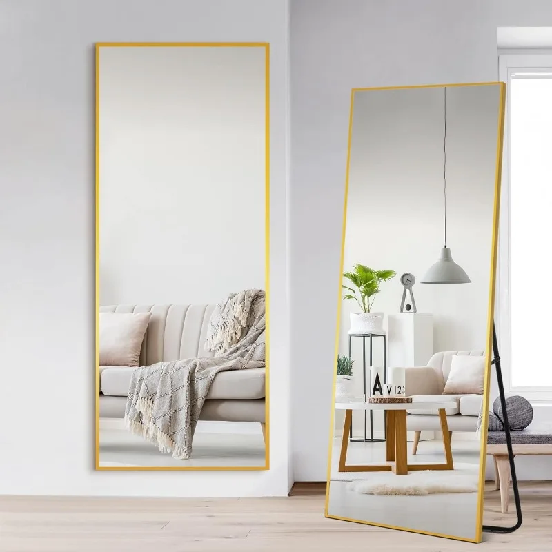 Full Body Mirror Full Length Mirror with Gold Aluminum Alloy Frame Mirror Full Length with Stand Wall Mounted
Full Body Mirror Full Length Mirror with Gold Aluminum Alloy Frame Mirror Full Length with Stand Wall Mounted