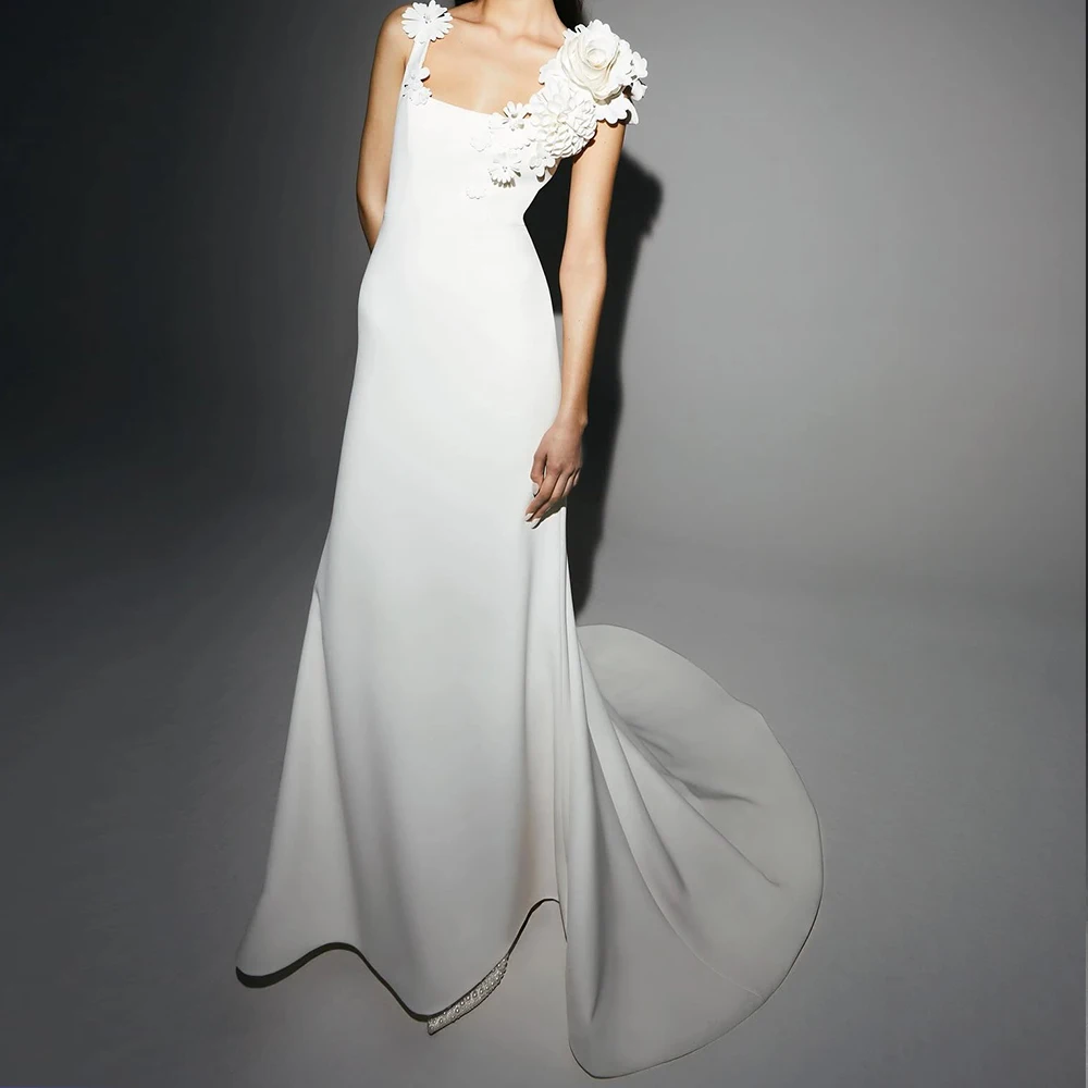 Customized Delicate Flowers Off The Shoulder Jersey Evening Dresses Elegant Straight Floor Length Square Neck Sleeveless
Customized Delicate Flowers Off The Shoulder Jersey Evening Dresses Elegant Straight Floor Length Square Neck Sleeveless