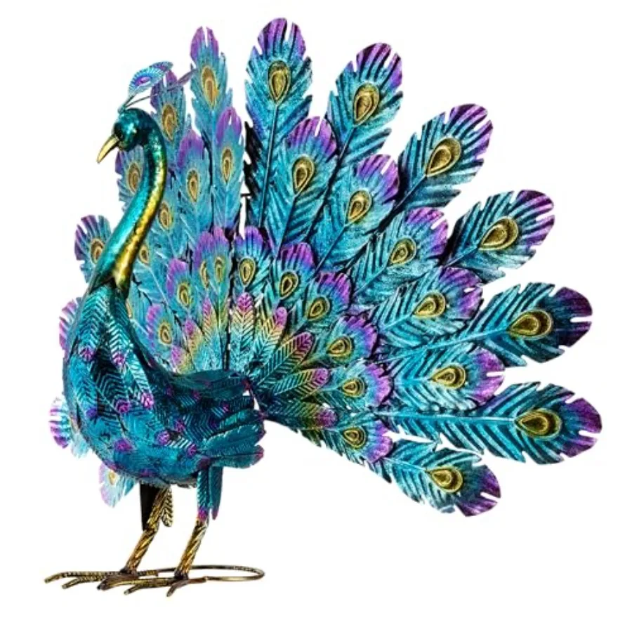 23 Tall Outdoor Metallic Peacock Tail Spread Yard Statue Vibrant Garden Sculpture for Patio Lawn or Entryway
23 Tall Outdoor Metallic Peacock Tail Spread Yard Statue Vibrant Garden Sculpture for Patio Lawn or Entryway