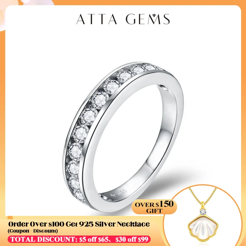 ATTAGEMS Top Qulity D Color Round Cut Moissanite Ring for Women 925 Sterling Silver White Gold Plated Engagement Wedding Band
ATTAGEMS Top Qulity D Color Round Cut Moissanite Ring for Women 925 Sterling Silver White Gold Plated Engagement Wedding Band