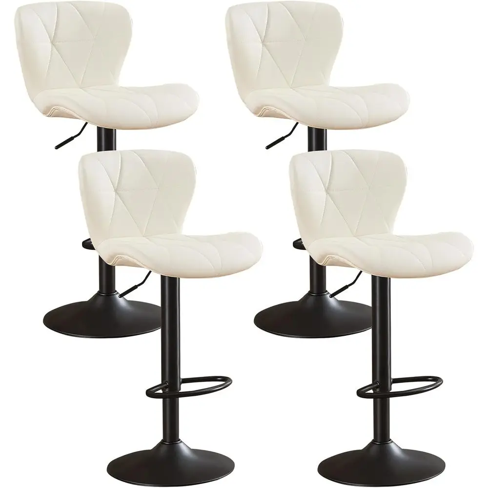 Set of 4 Swivel Counter Height Bar Stools with High Back, Leather Upholstered Chairs, Adjustable Gas Lift, Suitable for Kitchen
Set of 4 Swivel Counter Height Bar Stools with High Back, Leather Upholstered Chairs, Adjustable Gas Lift, Suitable for Kitchen