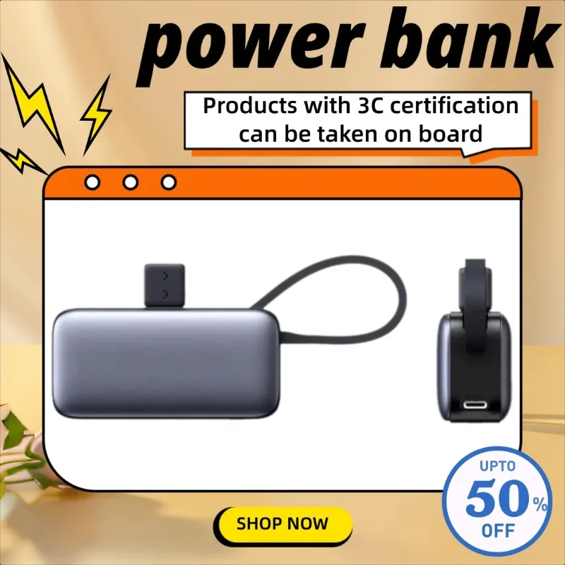 Capsule - Shaped Power Bank with Built - in Cable 5000mAh For Apple Fast Charging Compact and Mini Portable Power Supply
Capsule - Shaped Power Bank with Built - in Cable 5000mAh For Apple Fast Charging Compact and Mini Portable Power Supply