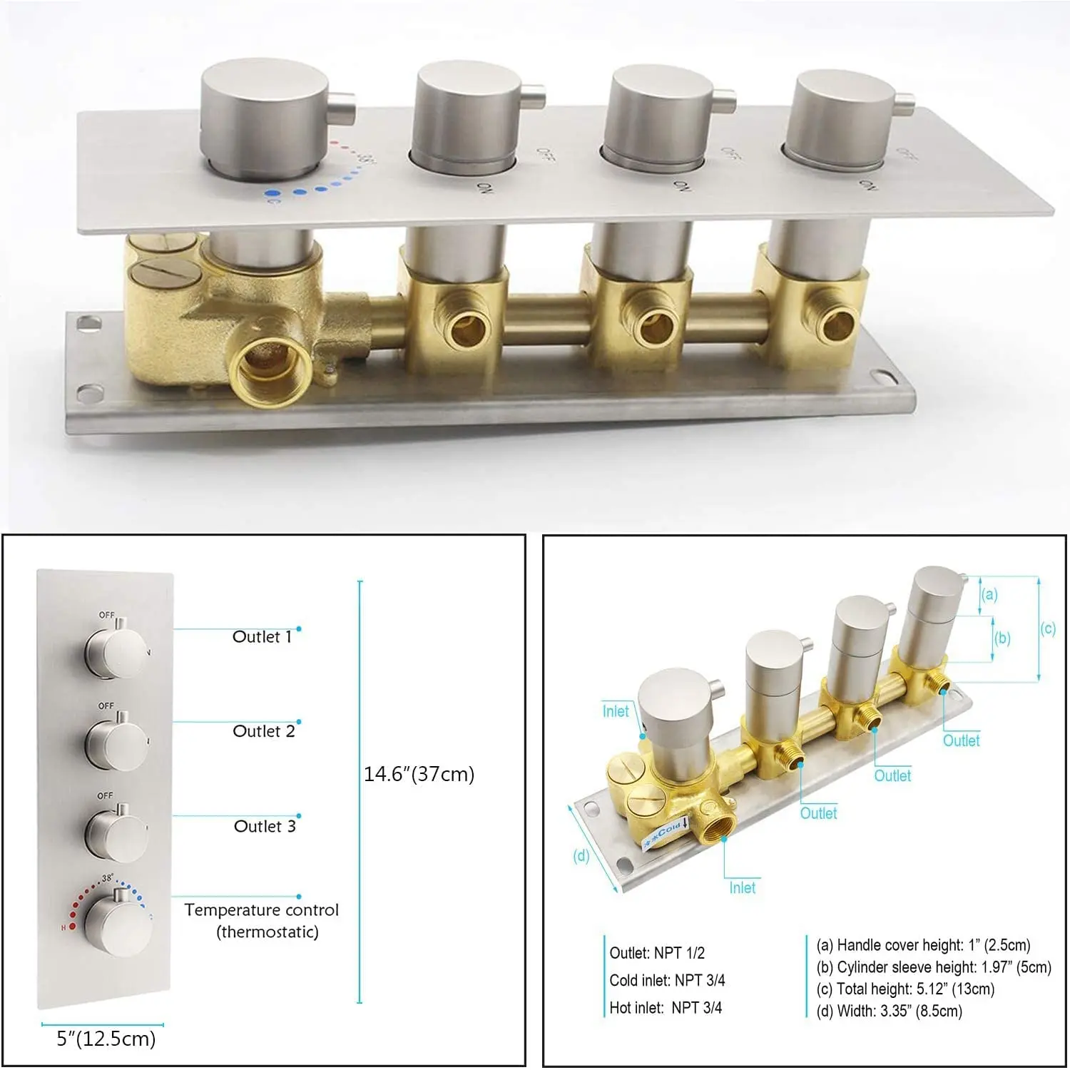 Brass Complete Set Bathroom Brushed Nickel Waterfall Thermostatic LED Wall Mount Rainfall Massage Jet Modern Handheld Shower
Brass Complete Set Bathroom Brushed Nickel Waterfall Thermostatic LED Wall Mount Rainfall Massage Jet Modern Handheld Shower
