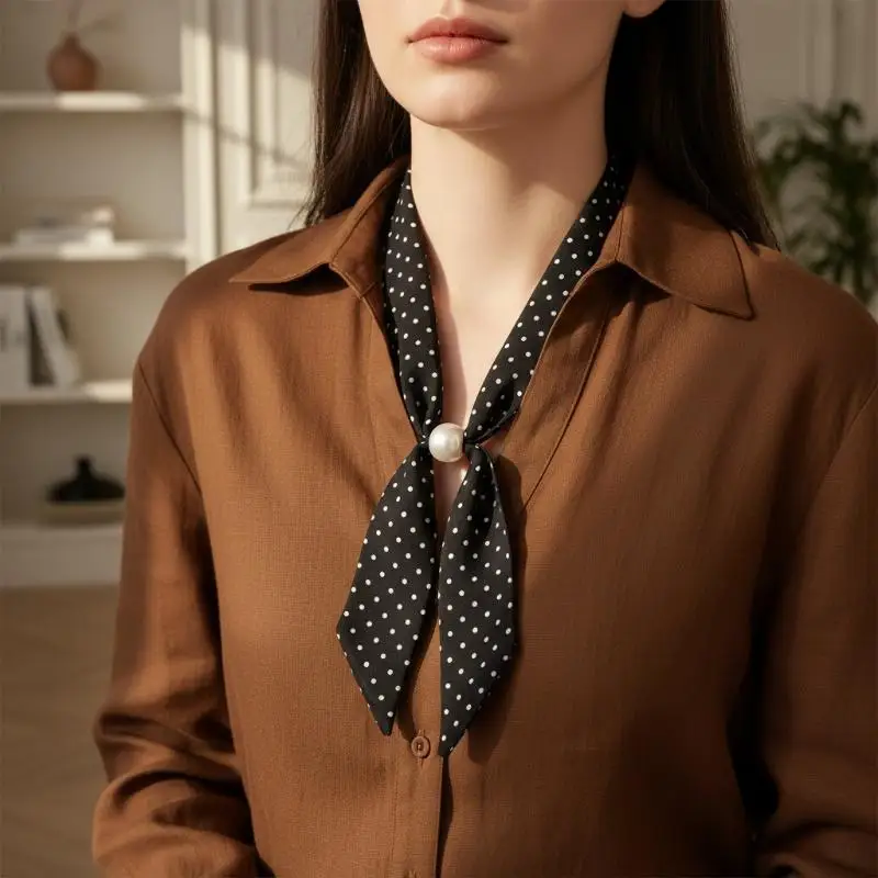 Black Polka Dot Pearl Scarf Clip Vintage Choker Scarf For Women French Style Shirt Collar Accessory
Black Polka Dot Pearl Scarf Clip Vintage Choker Scarf For Women French Style Shirt Collar Accessory