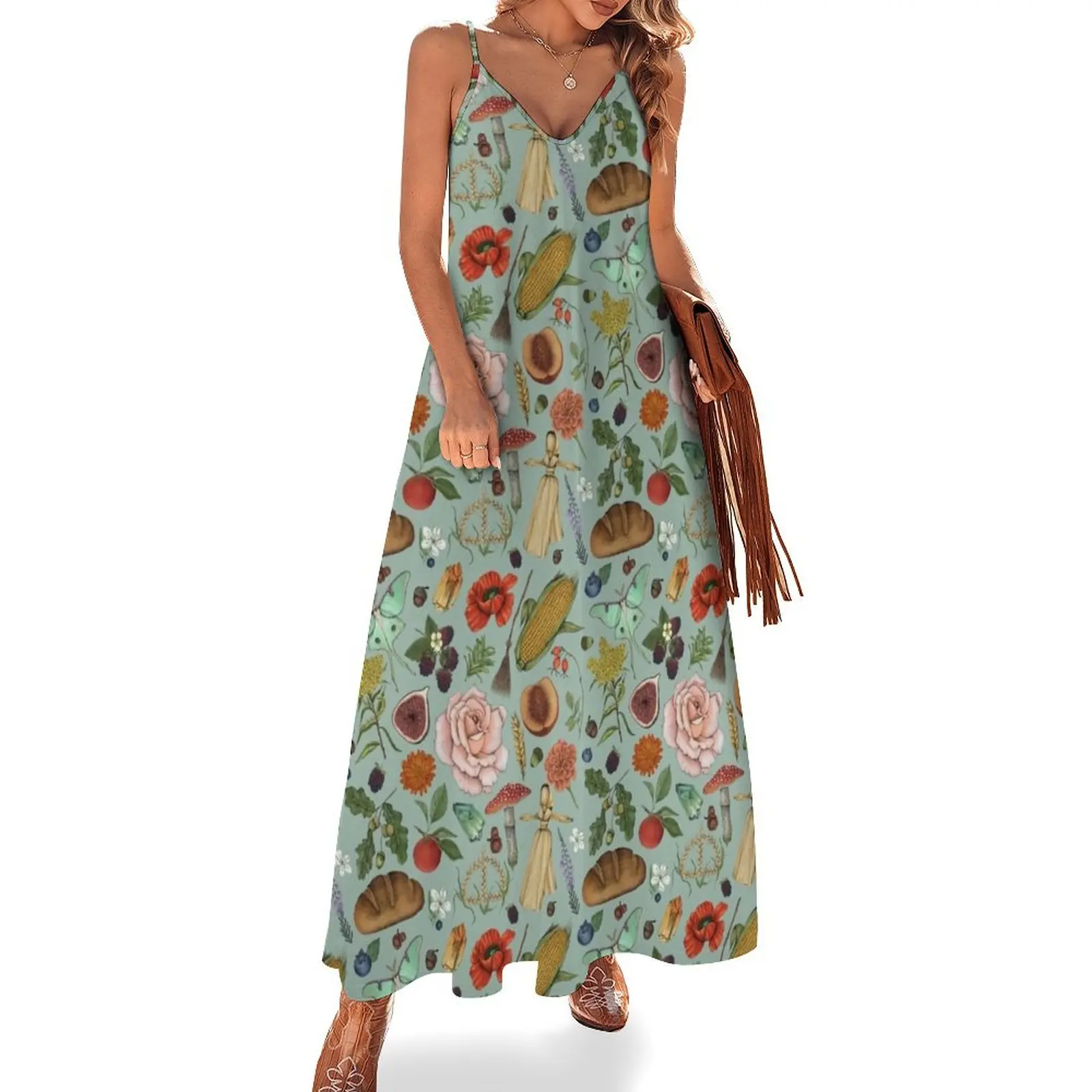 Lughnasadh Pattern- Eucalyptus Sleeveless Dress Clothing female dresses for prom
Lughnasadh Pattern- Eucalyptus Sleeveless Dress Clothing female dresses for prom