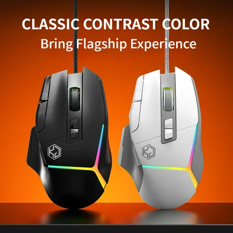 Wired Mouse RGB Lights 10 Keys Macro Programming Gaming Chip 12800DPI Ergonomic Design Medium-Large Hand Gaming Mouse GK502