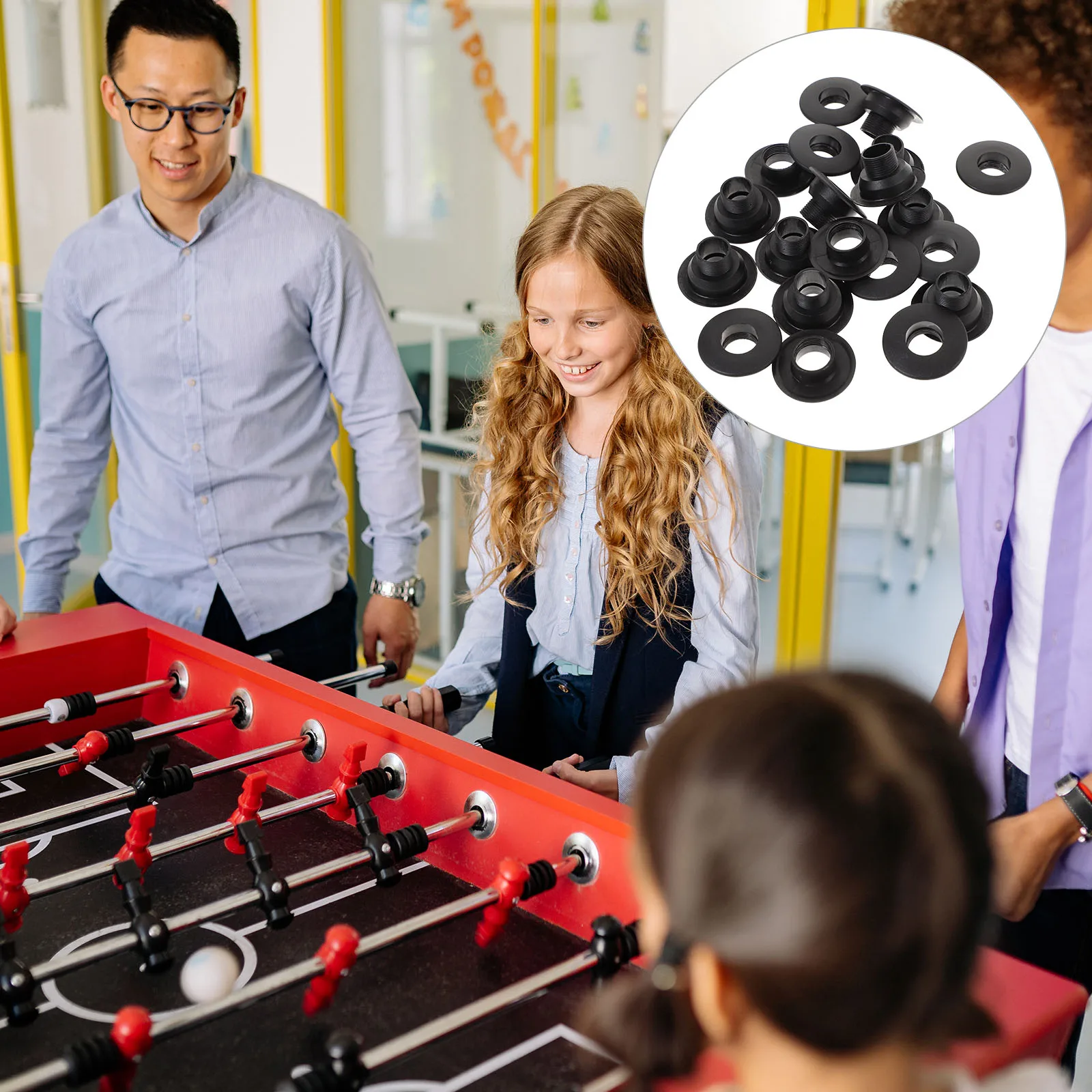 10 Set Foosball Machine Accessories Mini Table Football Replacement Bearings Black Durable Plastic Threaded Construction Easy To
10 Set Foosball Machine Accessories Mini Table Football Replacement Bearings Black Durable Plastic Threaded Construction Easy To