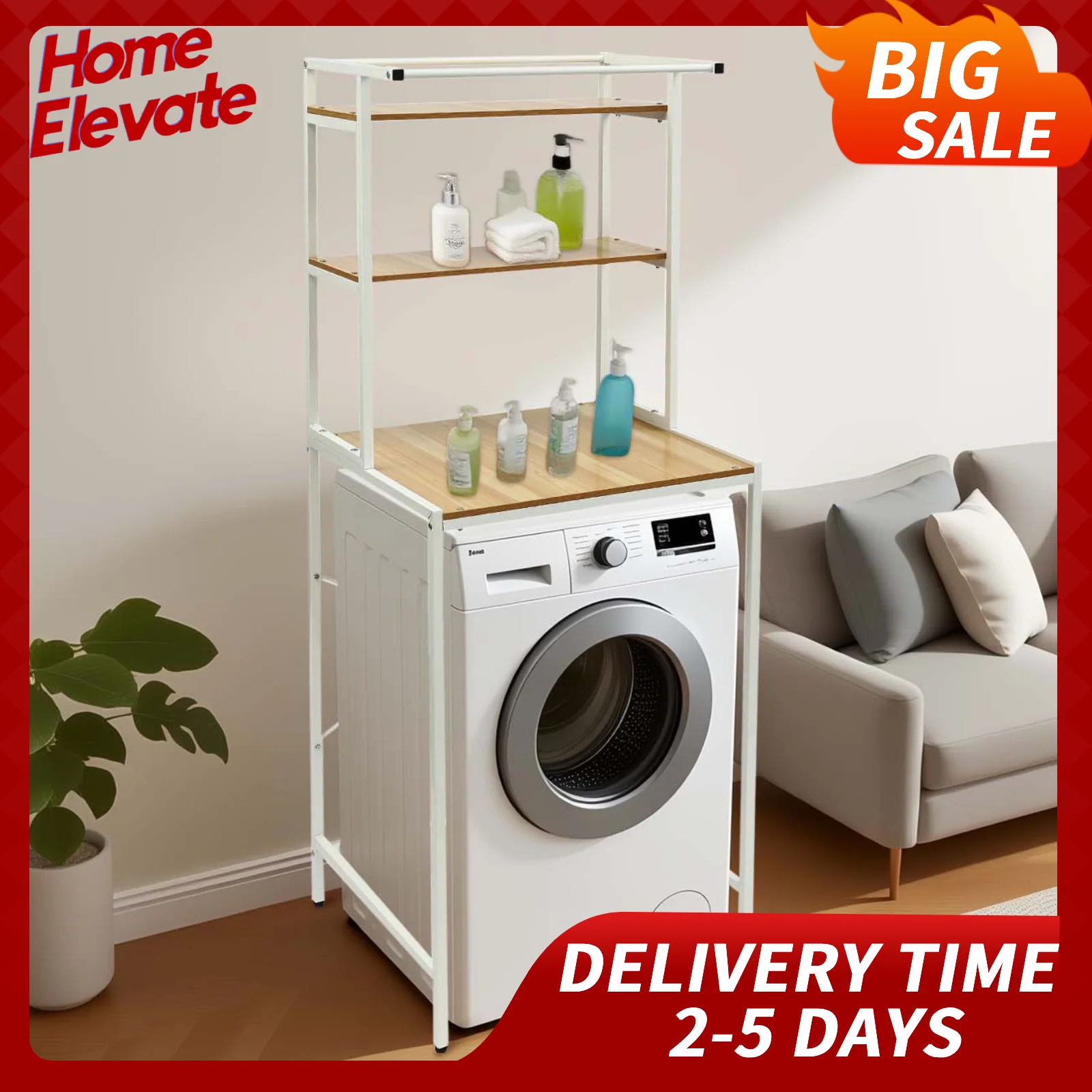 3 Tier Washer Dryer Storage Shelf Laundry Room Organizer Rack Space Saver Stand Bathroom Balcony Porch White Log Color Modern
3 Tier Washer Dryer Storage Shelf Laundry Room Organizer Rack Space Saver Stand Bathroom Balcony Porch White Log Color Modern