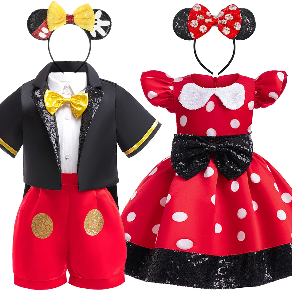 Костюм Disney с Микки и Минни Маус в горошек для маленьких девочек и мальчиков, детская маскарадная одежда, детское карнавальное платье на Хэллоуин
Костюм Disney с Микки и Минни Маус в горошек для маленьких девочек и мальчиков, детская маскарадная одежда, детское карнавальное платье на Хэллоуин