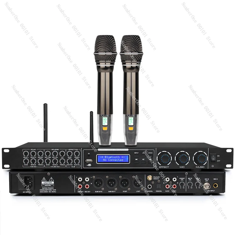 Professional preamp effector microphone all-in-one machine with intelligent anti-whistle function, Bluetooth, USB, fiber optic,
Professional preamp effector microphone all-in-one machine with intelligent anti-whistle function, Bluetooth, USB, fiber optic,
