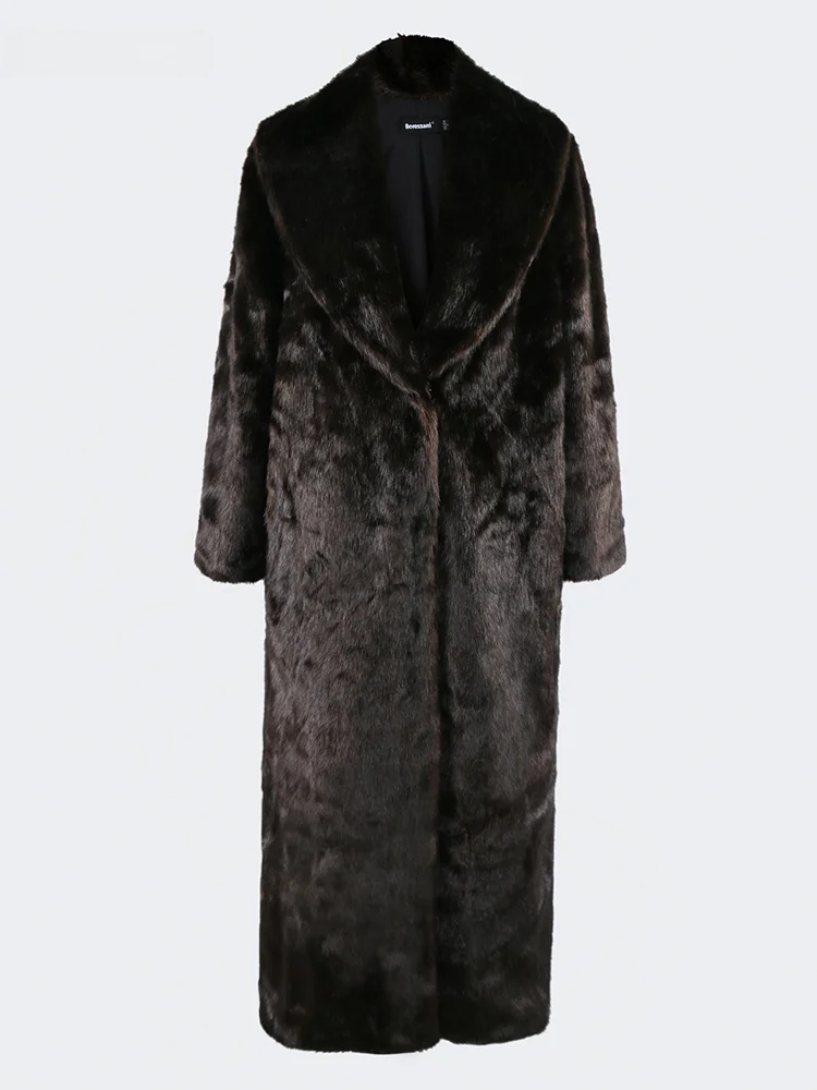 Nerazzurri Brown Fur Coat Women's Extra Long Elegant European Style Eco-Friendly Synthetic Fur Coat Autumn Winter
Nerazzurri Brown Fur Coat Women's Extra Long Elegant European Style Eco-Friendly Synthetic Fur Coat Autumn Winter