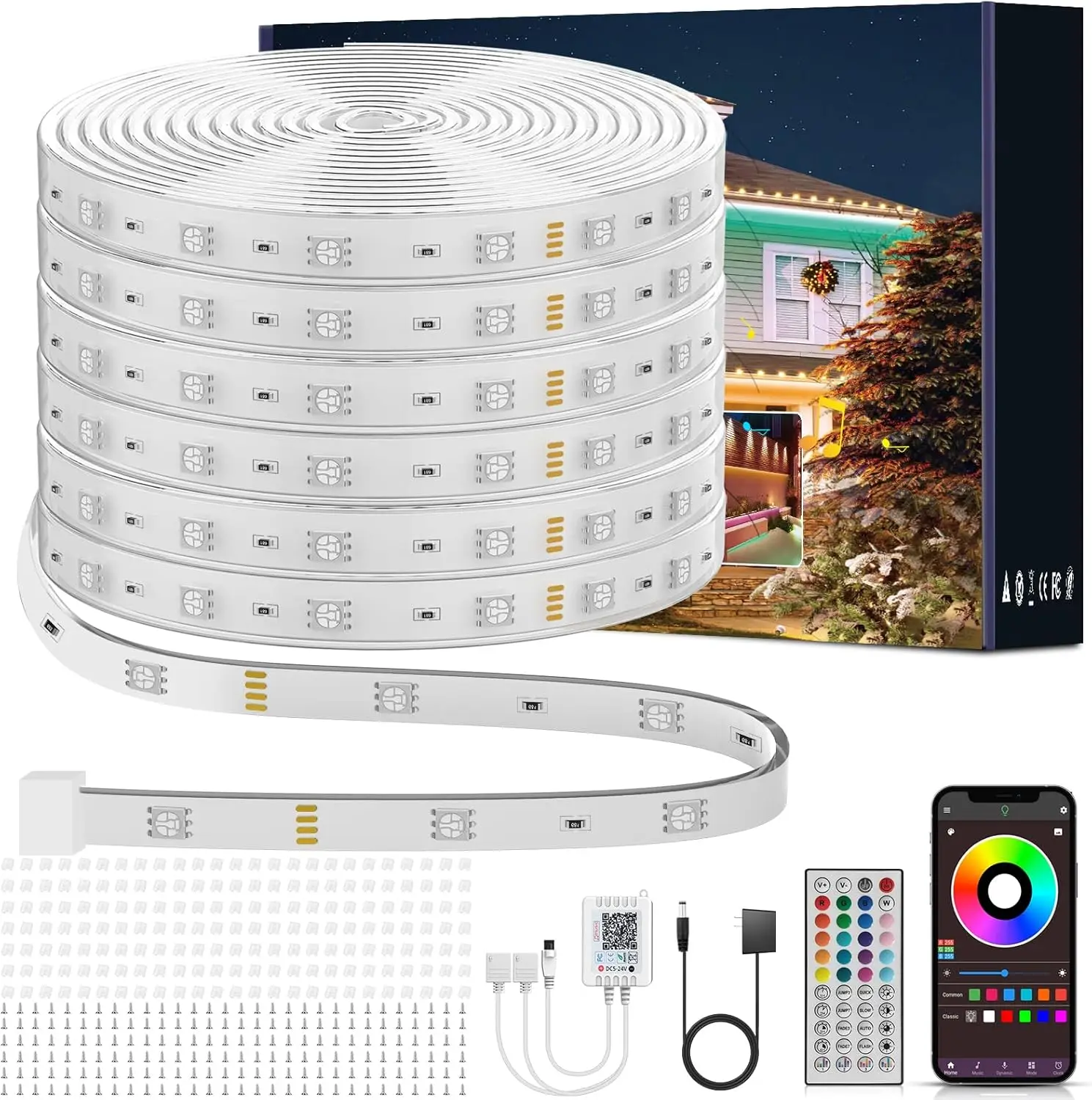 Waterproof Outdoor LED Strip Lights 400ft with Remote & App Control, Music Sync RGB for Home Decor
Waterproof Outdoor LED Strip Lights 400ft with Remote & App Control, Music Sync RGB for Home Decor