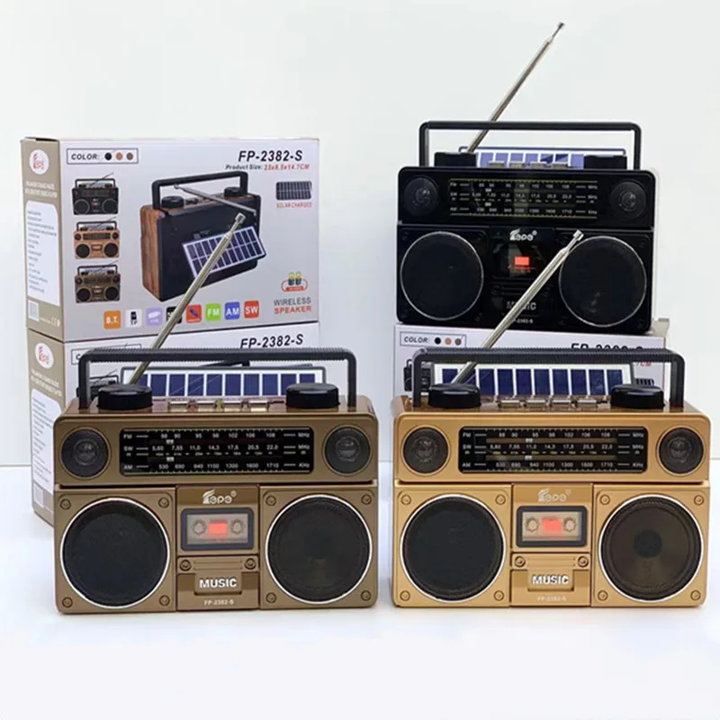 Portable Retro Bluetooth Boomboxs Solar Charging Multifunctional Outdoor Stereo Mobile Player Built-in Speakers FM/AM/SW Radios
Portable Retro Bluetooth Boomboxs Solar Charging Multifunctional Outdoor Stereo Mobile Player Built-in Speakers FM/AM/SW Radios
