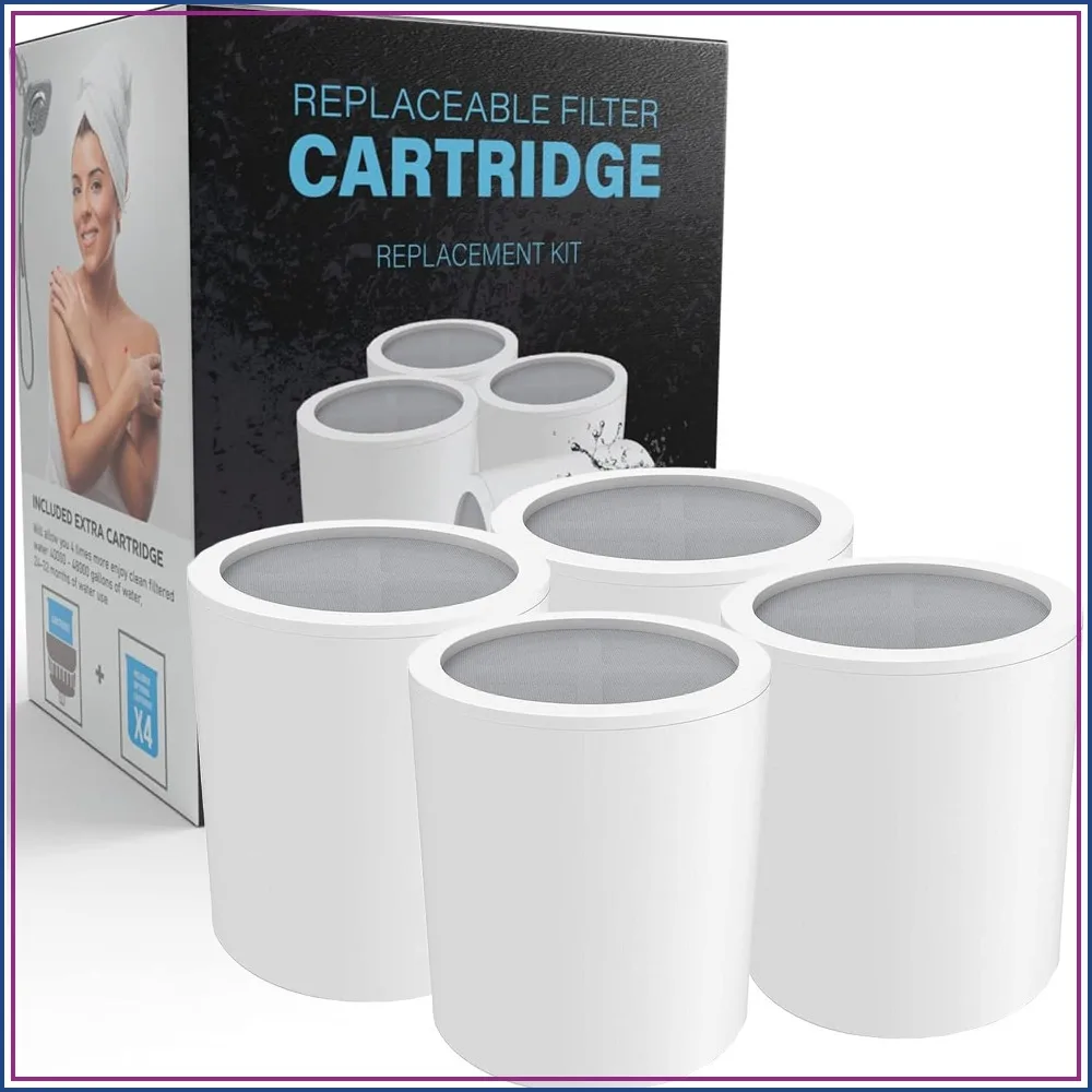 Replacement Filter Cartridge Mega Pack 4 Pack, Universal Fit for Shower Filters, High Output
Replacement Filter Cartridge Mega Pack 4 Pack, Universal Fit for Shower Filters, High Output