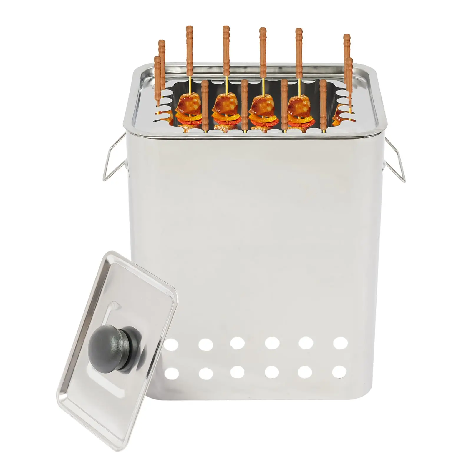 Smokeless Charcoal Hanging Grill - 430 Stainless Steel, Portable Smokeless Barbecue Charcoal Barrel Grill with 26 Skewers for Ca
Smokeless Charcoal Hanging Grill - 430 Stainless Steel, Portable Smokeless Barbecue Charcoal Barrel Grill with 26 Skewers for Ca