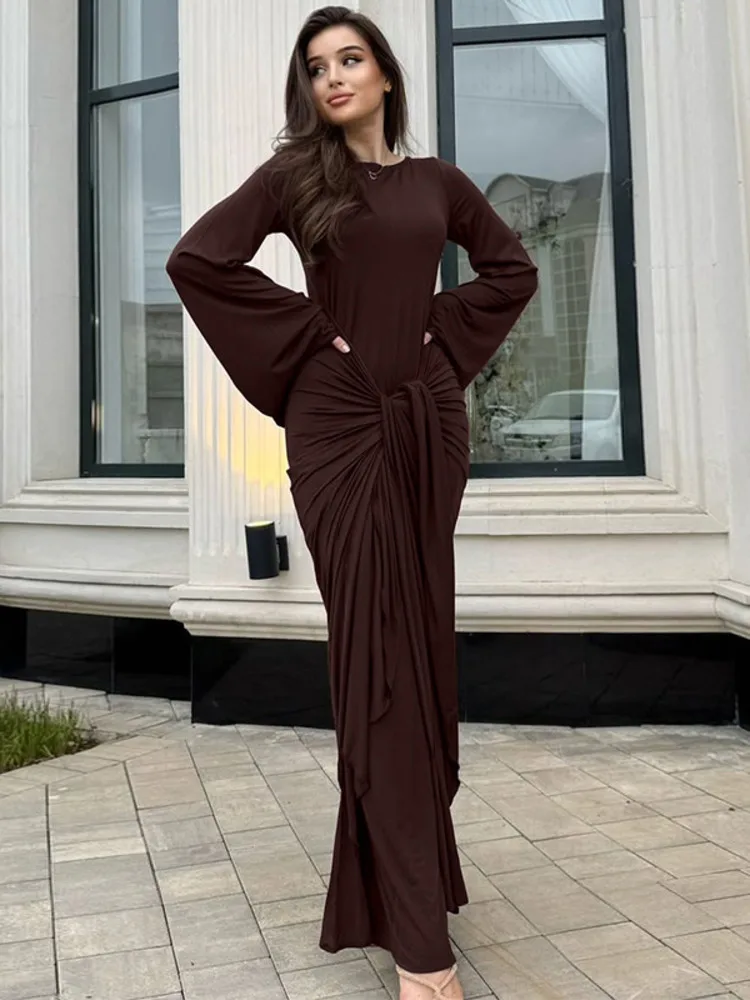 Mozision Long Sleeve Draped Ruched Sexy Maxi Dress Women Autumn Winter O Neck High Waist Bodycon Club Party Long Dress Elegant
Mozision Long Sleeve Draped Ruched Sexy Maxi Dress Women Autumn Winter O Neck High Waist Bodycon Club Party Long Dress Elegant