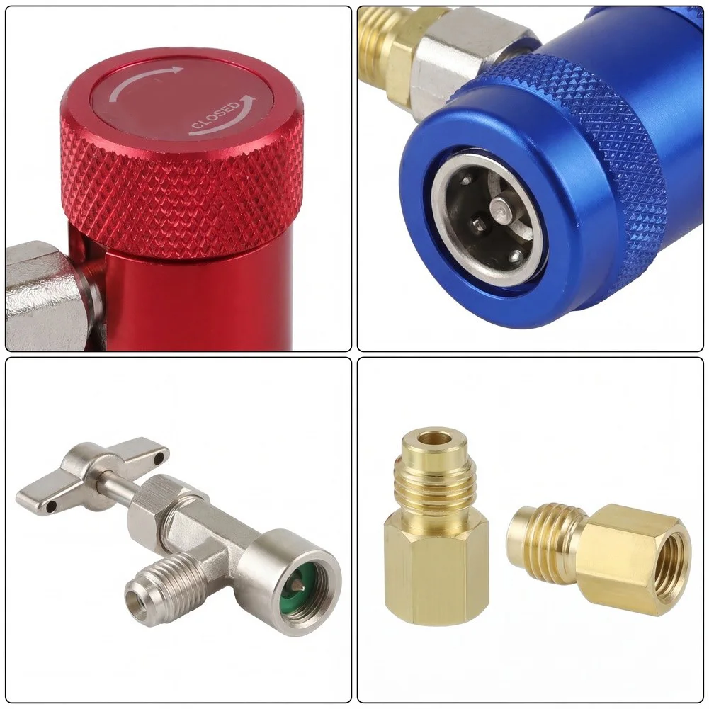 For R1234YF Car Air Conditioning Quick Coupler Adapter Kit With Self Sealing Valve Core Remover For Auto AC Repair
For R1234YF Car Air Conditioning Quick Coupler Adapter Kit With Self Sealing Valve Core Remover For Auto AC Repair