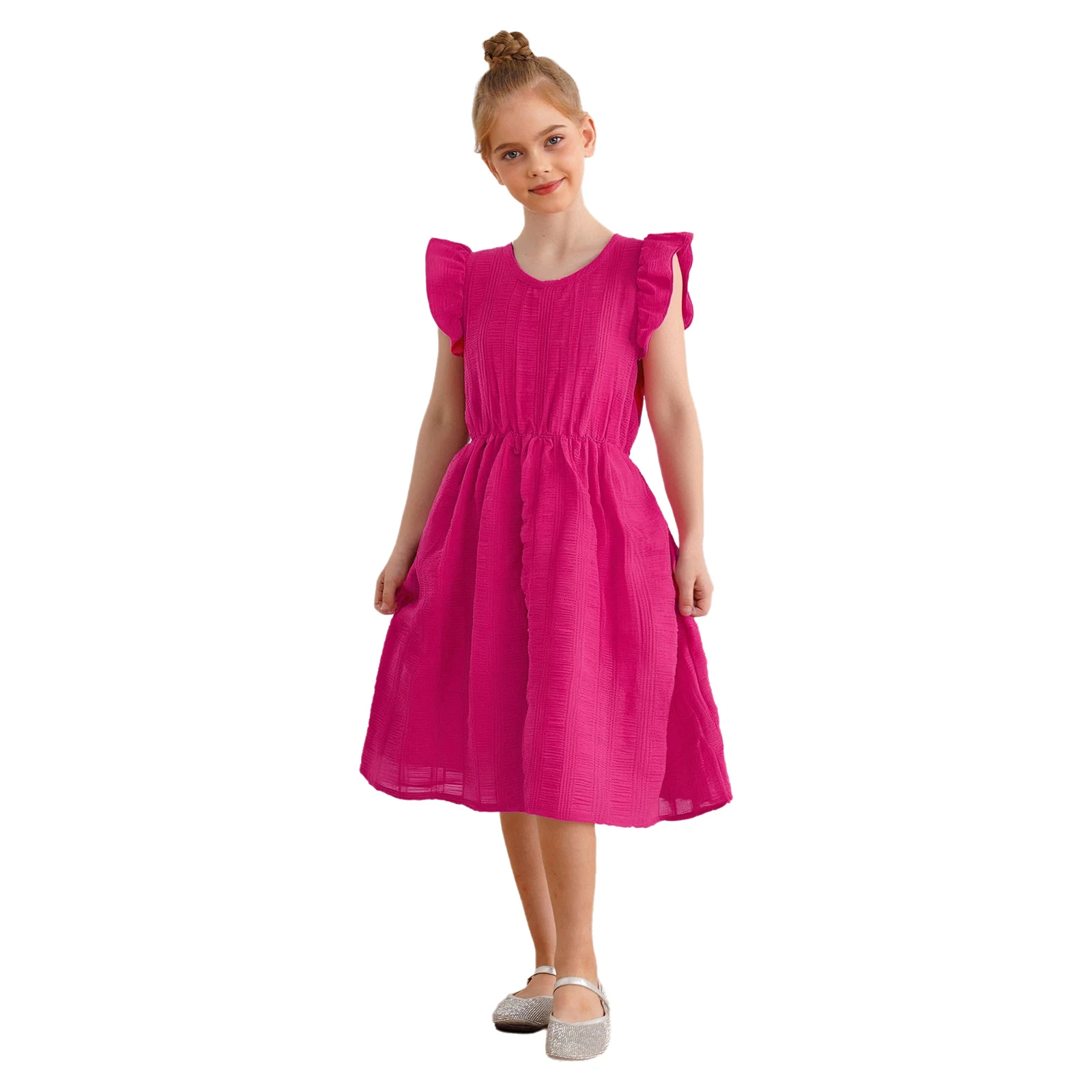 Kids Girls Dress Summer Cute Ruffle Sleeves Crumpled Texture A-Line Dress with Pockets for Casual Holiday Vacation Party Picnic
Kids Girls Dress Summer Cute Ruffle Sleeves Crumpled Texture A-Line Dress with Pockets for Casual Holiday Vacation Party Picnic