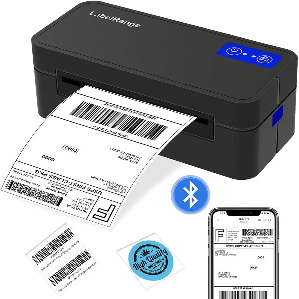 Wireless Bluetooth Thermal Label Printer for Shipping - Compatible with Windows, PE, Tablets, 4x6 Labels
Wireless Bluetooth Thermal Label Printer for Shipping - Compatible with Windows, PE, Tablets, 4x6 Labels