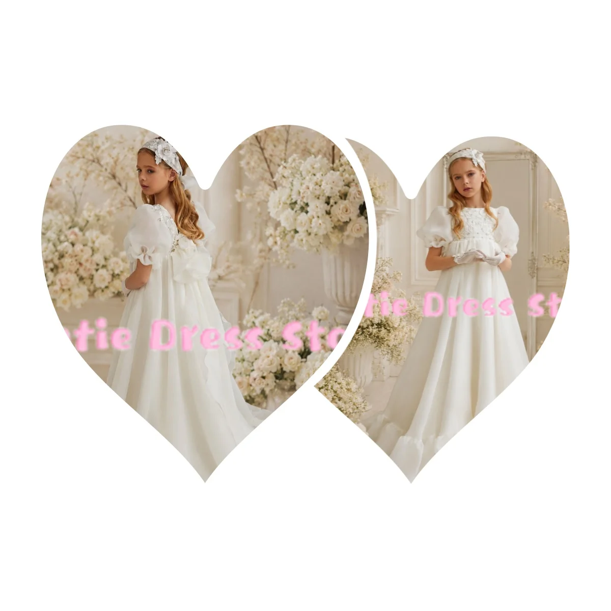 White Customized Lace Applique Flower Girl Dress Puffy Satin For Wedding Elegant Kids Birthday Party First Communion Ball Gowns
White Customized Lace Applique Flower Girl Dress Puffy Satin For Wedding Elegant Kids Birthday Party First Communion Ball Gowns