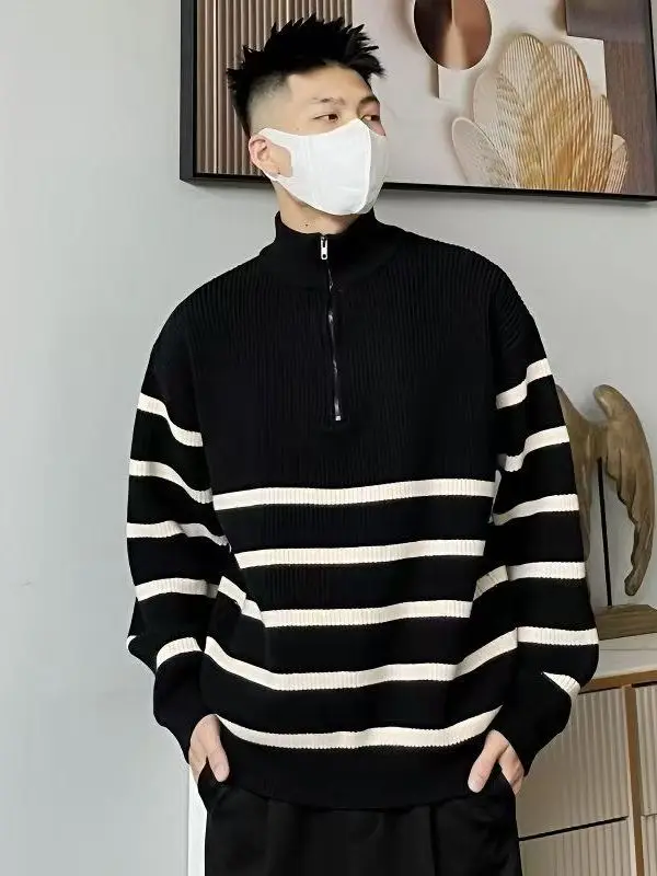 Мужской вязаный свитер свободного кроя на молнии с воротником-стойкой, осенне-зимний, новый, повседневный, удобный, больших размеров, трикотажное пальто
Мужской вязаный свитер свободного кроя на молнии с воротником-стойкой, осенне-зимний, новый, повседневный, удобный, больших размеров, трикотажное пальто