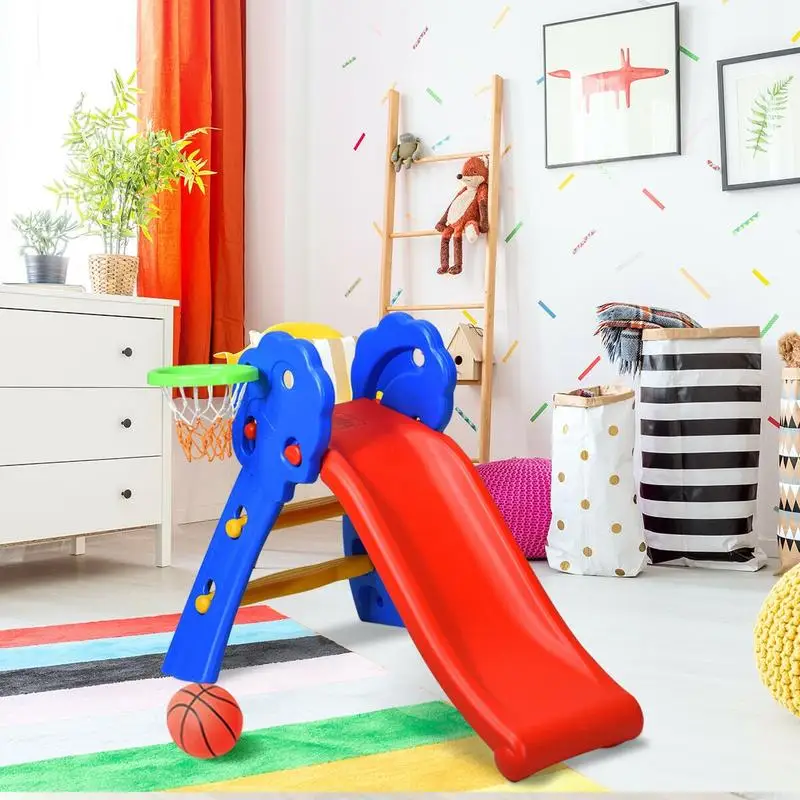 2 Step Indoors Kids Plastic Folding Slide with Basketball Hoop
2 Step Indoors Kids Plastic Folding Slide with Basketball Hoop