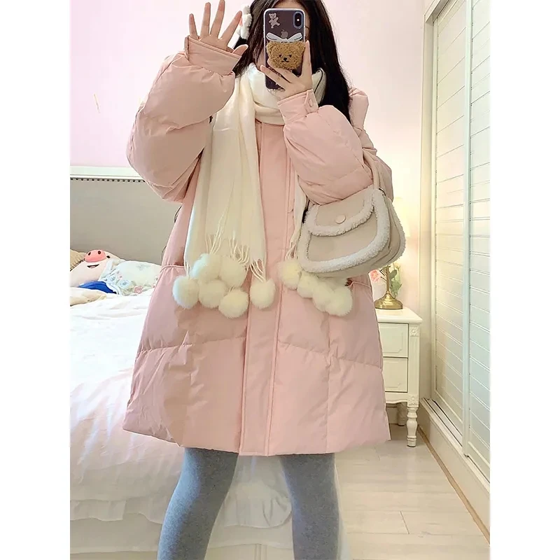 Large Size Pink Down Cotton Jacket For Women Medium To Long 2025 Winter Small Hooded Thick And Warm Jacket
Large Size Pink Down Cotton Jacket For Women Medium To Long 2025 Winter Small Hooded Thick And Warm Jacket