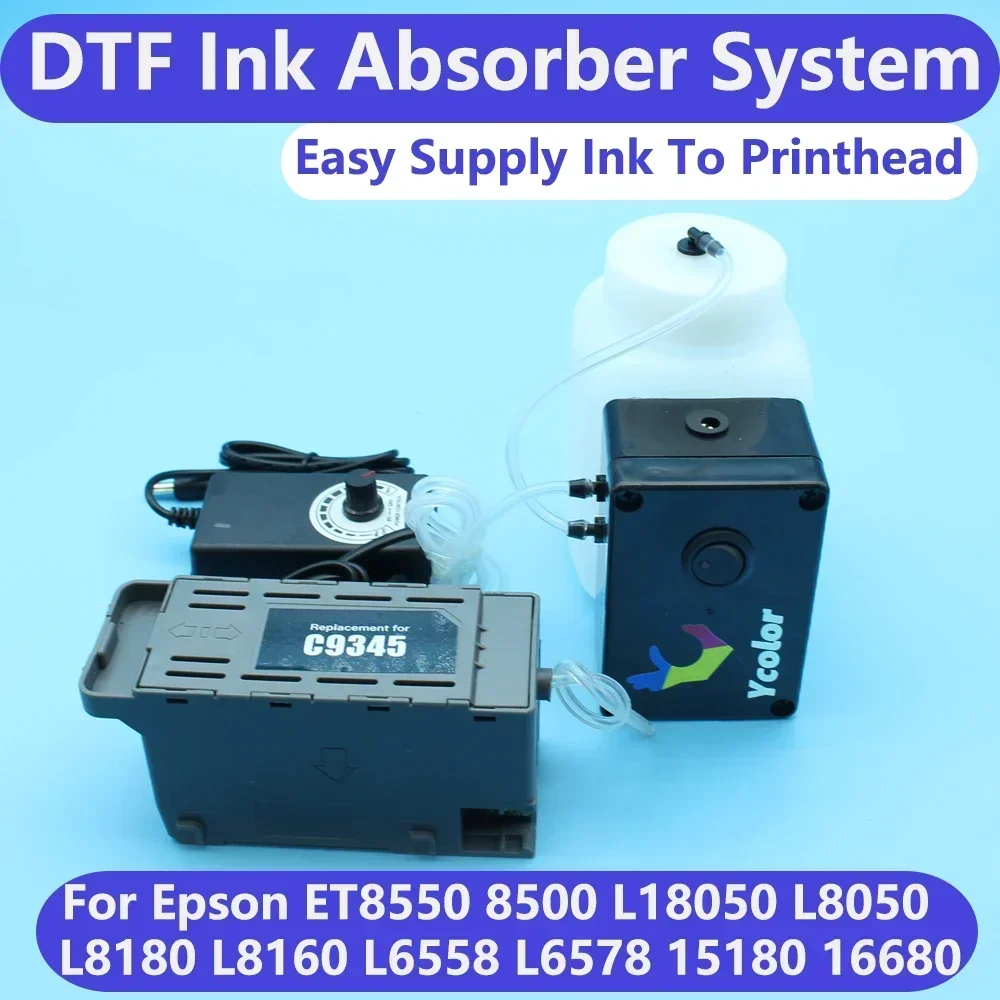 DTF Ink System Kit C9345 Absorber System Modified Maintenance Tank Suck Ink For Epson L8050 L18050 L8180 ET8550 8500 L8160 L6578
DTF Ink System Kit C9345 Absorber System Modified Maintenance Tank Suck Ink For Epson L8050 L18050 L8180 ET8550 8500 L8160 L6578