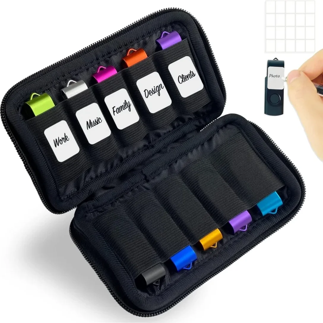 10 Slots Flash Drive Case USB Drive Holder Storage Bag Thumb Drive Light Weight Handbag Electronic Accessories Organizer Storage
10 Slots Flash Drive Case USB Drive Holder Storage Bag Thumb Drive Light Weight Handbag Electronic Accessories Organizer Storage