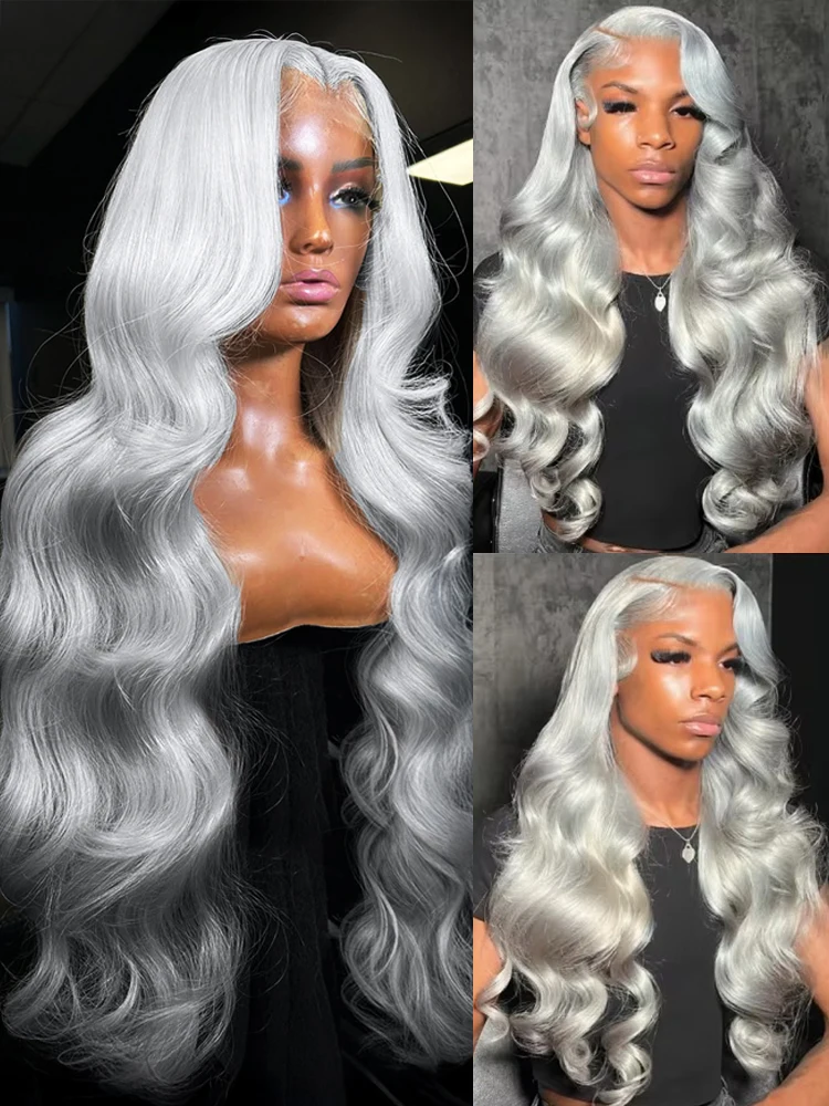 Silver Grey Body Wave Human Hair Wigs Brazilian Ash Grey Color 13x6 HD Lace Frontal Wig 250 Density Pre Plucked Natural Hairline
Silver Grey Body Wave Human Hair Wigs Brazilian Ash Grey Color 13x6 HD Lace Frontal Wig 250 Density Pre Plucked Natural Hairline