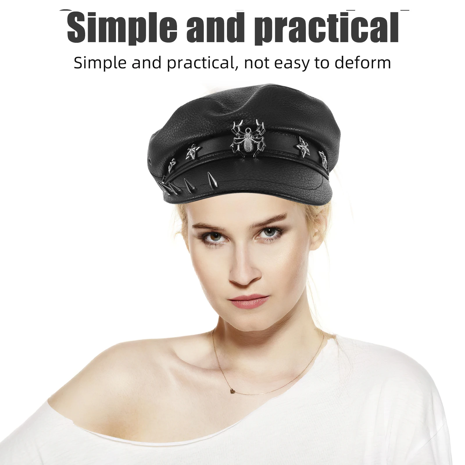 Navy Hats For Women Flat Top Fedora With Rivet Studs Punk Style Vintage Sun Hat Wide Brim Sailor Cap Retro Nautical Black
Navy Hats For Women Flat Top Fedora With Rivet Studs Punk Style Vintage Sun Hat Wide Brim Sailor Cap Retro Nautical Black