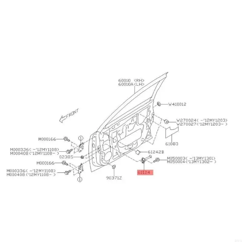 61124AJ010 Strap Checker Stopper Rod Front Door Stay Checker Strap Stopper
61124AJ010 Strap Checker Stopper Rod Front Door Stay Checker Strap Stopper