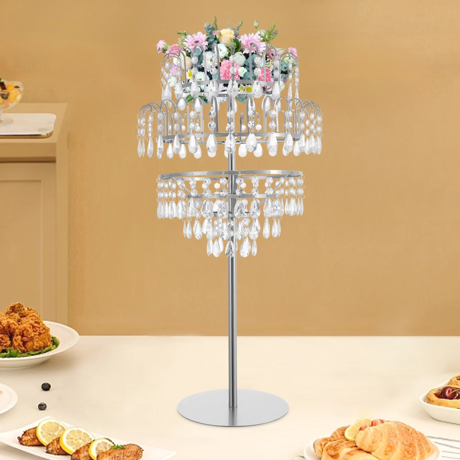 5 Tier Crystal Fountain Flower Stand Silver/Gold Elegant Freestanding Flower Stand Wedding Party Home Decor Centerpiece
5 Tier Crystal Fountain Flower Stand Silver/Gold Elegant Freestanding Flower Stand Wedding Party Home Decor Centerpiece