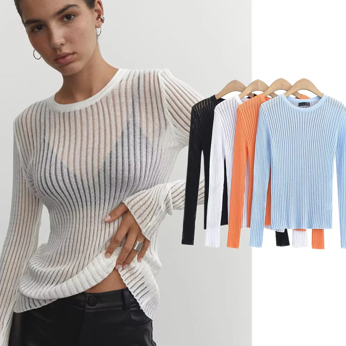 Jenny&Dave Minimalist Tshirts Women Round Neck Long Sleeved Women's T-shirt Transparent Pullover Top
Jenny&Dave Minimalist Tshirts Women Round Neck Long Sleeved Women's T-shirt Transparent Pullover Top