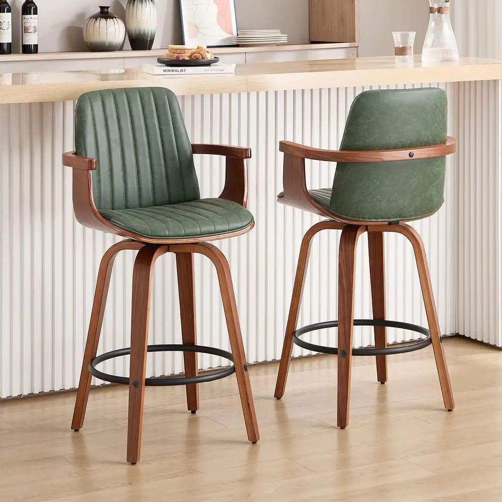 Counter Height Bar Stools Set of 2, 26 Swivel Bar Stools with High Backs and Arms, Modern PU Leather Bar Chairs for Kitchen Isl
Counter Height Bar Stools Set of 2, 26 Swivel Bar Stools with High Backs and Arms, Modern PU Leather Bar Chairs for Kitchen Isl