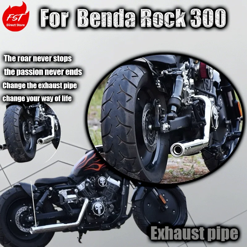 For Benda Rock 300 modified right side double outlet exhaust pipe, full length rattlesnake exhaust direct installation
For Benda Rock 300 modified right side double outlet exhaust pipe, full length rattlesnake exhaust direct installation