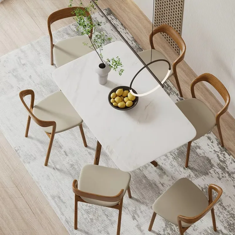 Luxury dining table Modern marble top Wooden leg dining table Dining room furniture
Luxury dining table Modern marble top Wooden leg dining table Dining room furniture