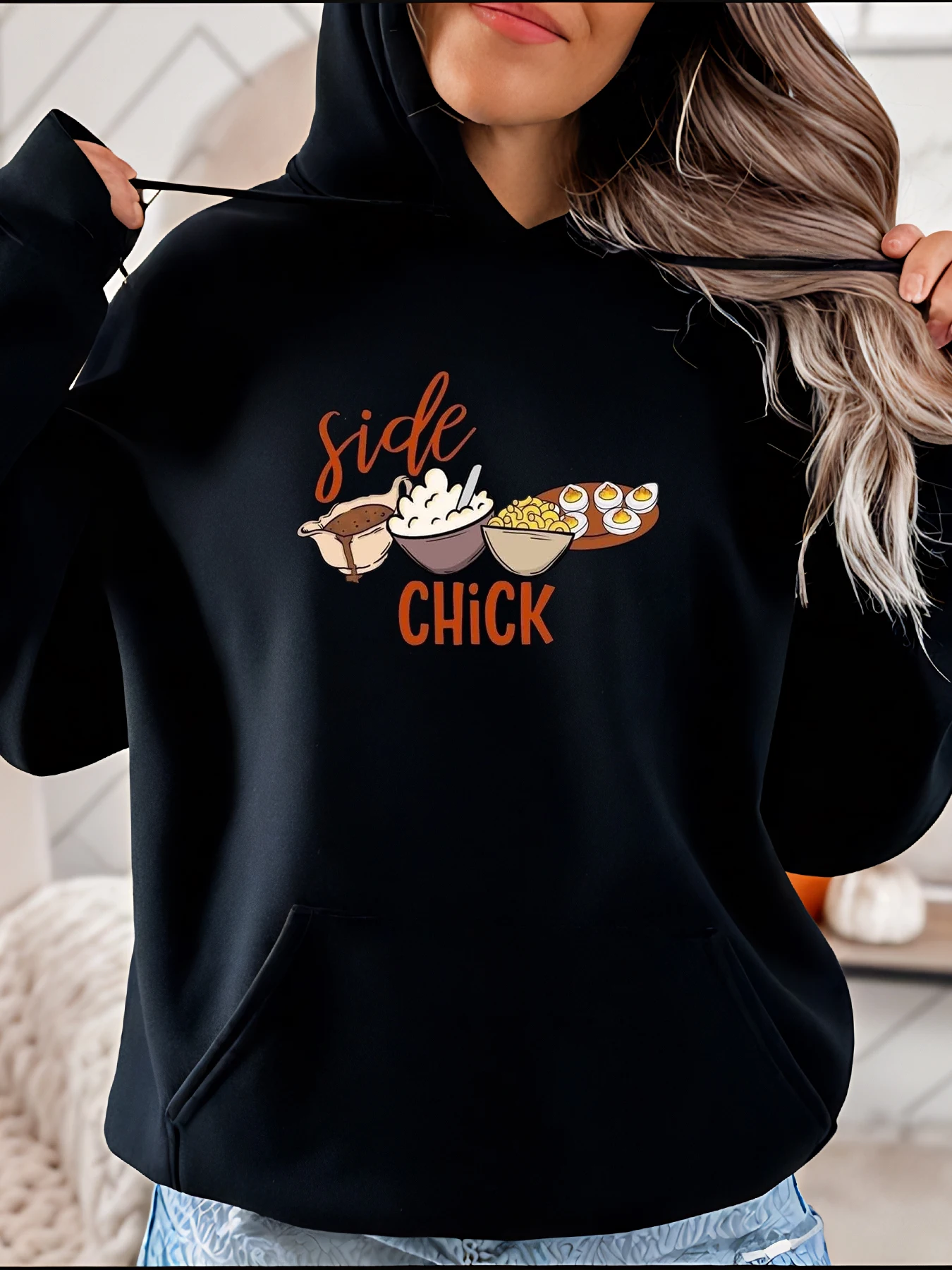 Толстовка с принтом бокового цыпленка в повседневном стиле, женская повседневная одежда с рисунком еды
Толстовка с принтом бокового цыпленка в повседневном стиле, женская повседневная одежда с рисунком еды