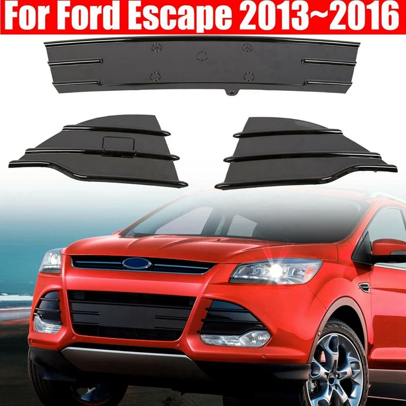 NEW-3Pcs Car Trim Front Bumper Lower Grille Fog Light Cover For Ford Escape Kuga 2013-2016 Gloss Black
NEW-3Pcs Car Trim Front Bumper Lower Grille Fog Light Cover For Ford Escape Kuga 2013-2016 Gloss Black